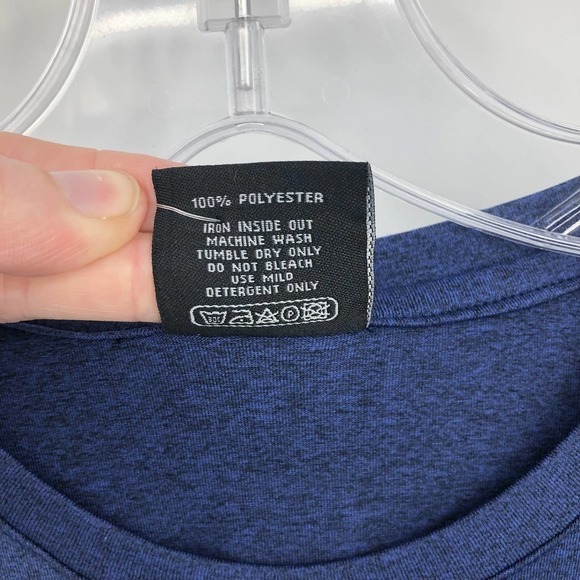 Accel Athletic Top Women's Size M Heather Blue Crew Neck Thumbhole Long Sleeves - Picture 7 of 7